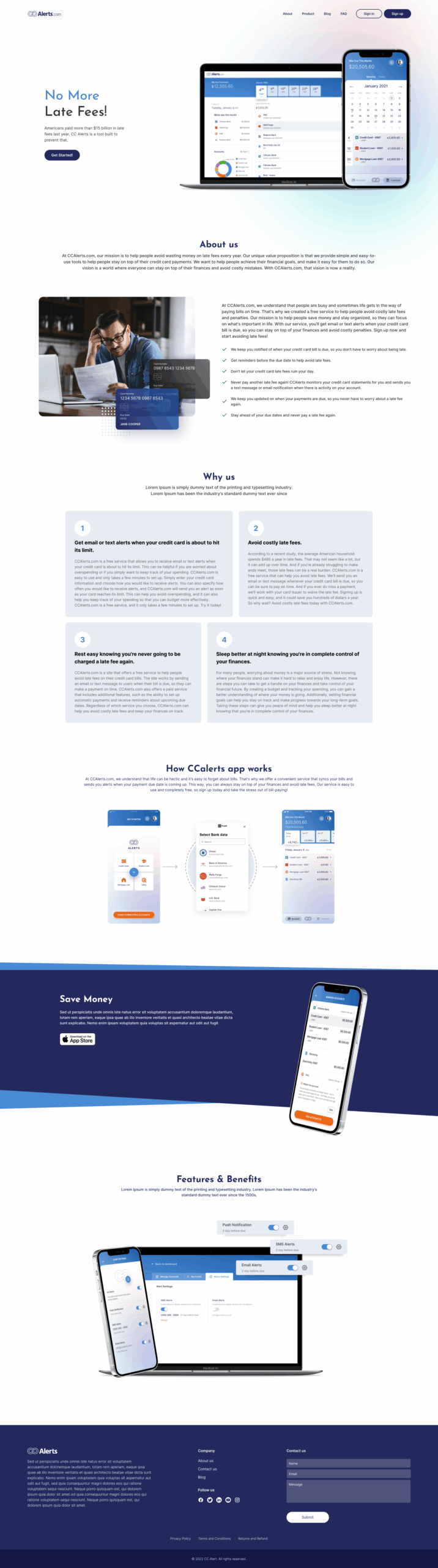 Portfolio of WordPress Website for App Landing Page