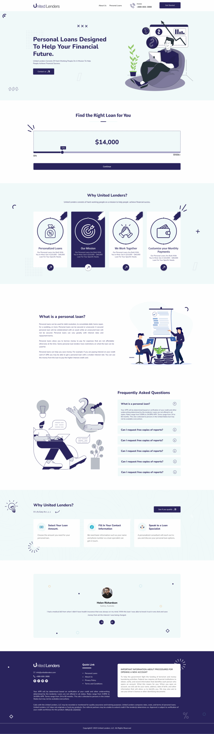 Portfolio of WordPress Website for Personal Loans Designed