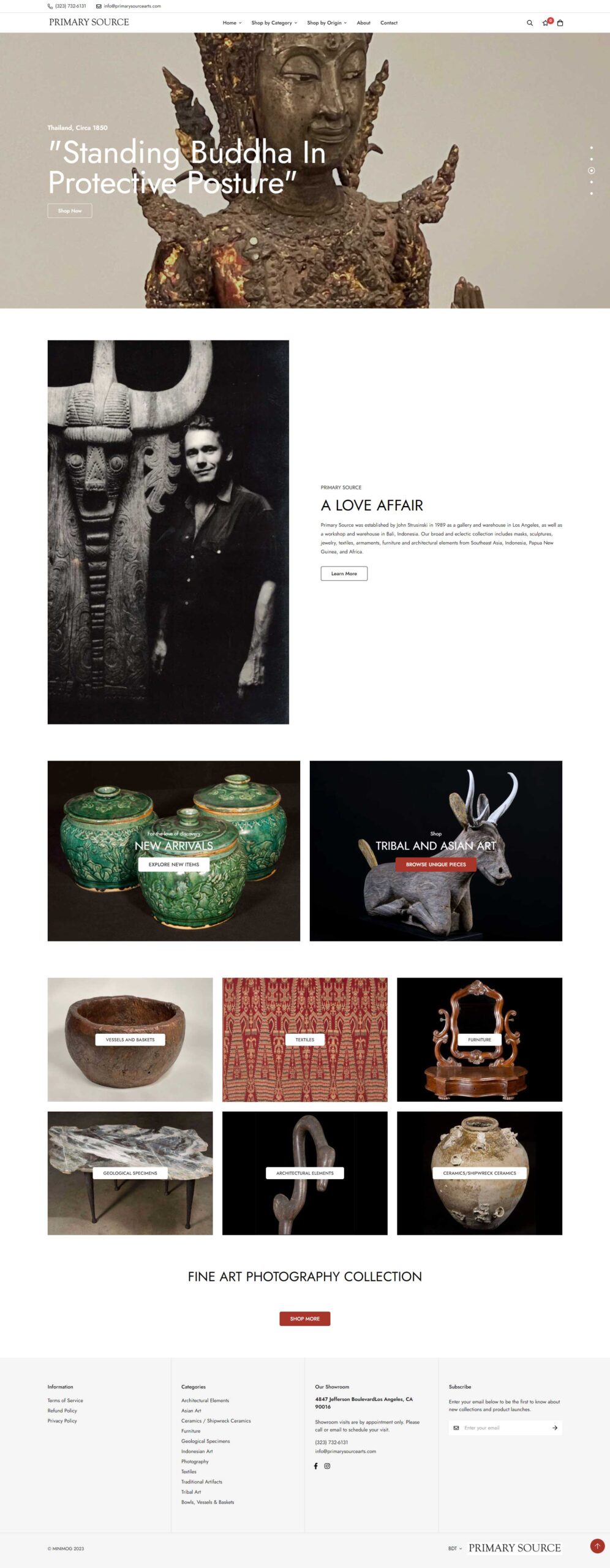 Shopify Website for Primary Source Sculpture Company
