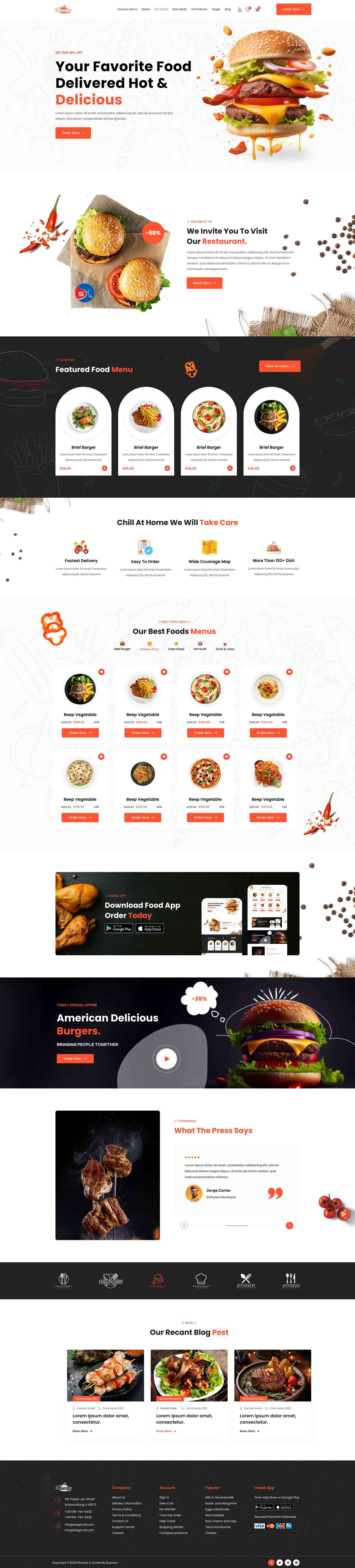 WordPress E-Commerce Website for Food Delivery Company
