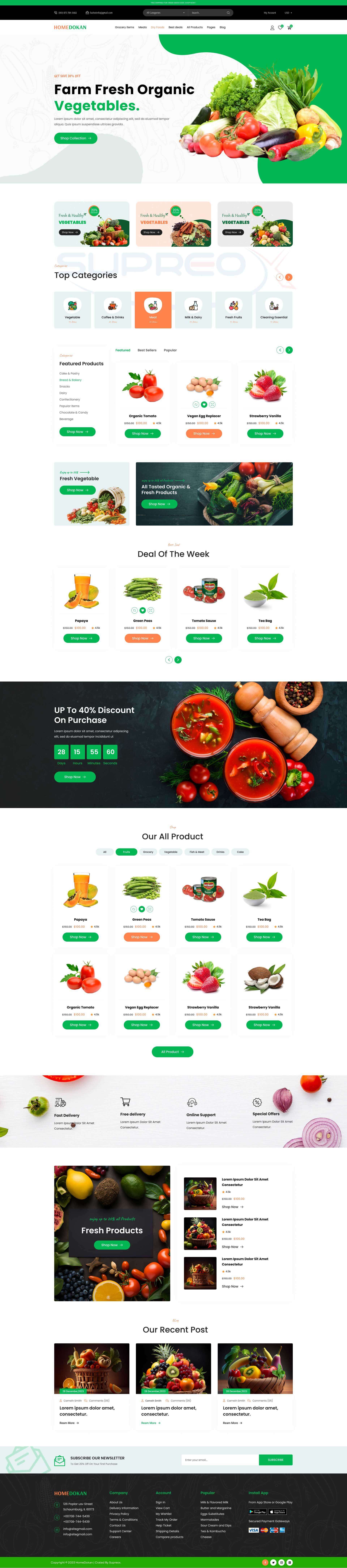 WordPress E-Commerce Website For Organic Grocery Shop