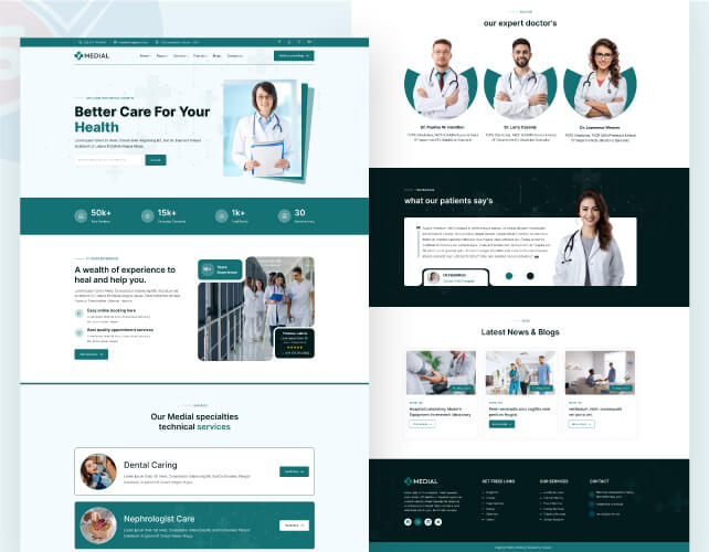 Medical Landing Page Design for WordPress Website