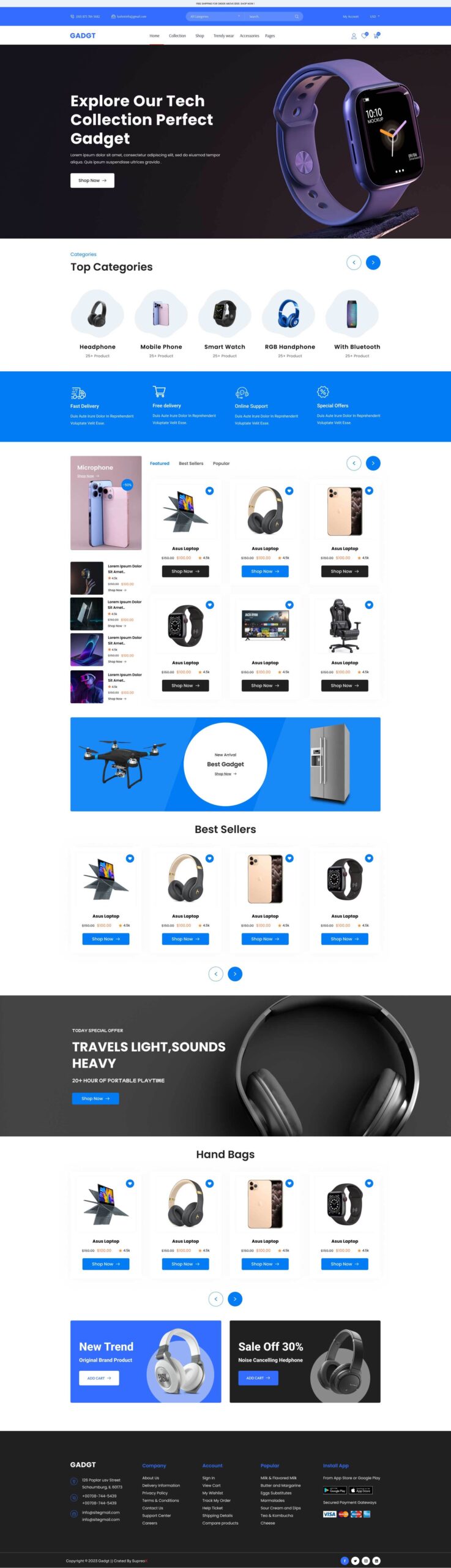 WordPress E-Commerce Website Design and Development For Gadget Shop