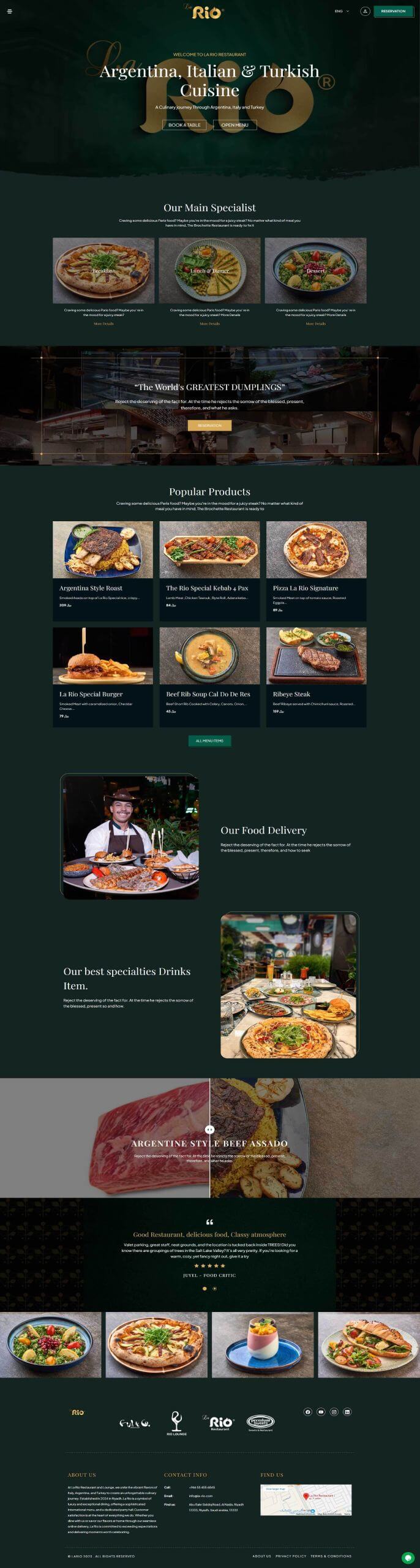 Restaurant Web Application UI/UX design & Development in Laravel Portfolio of LaRio