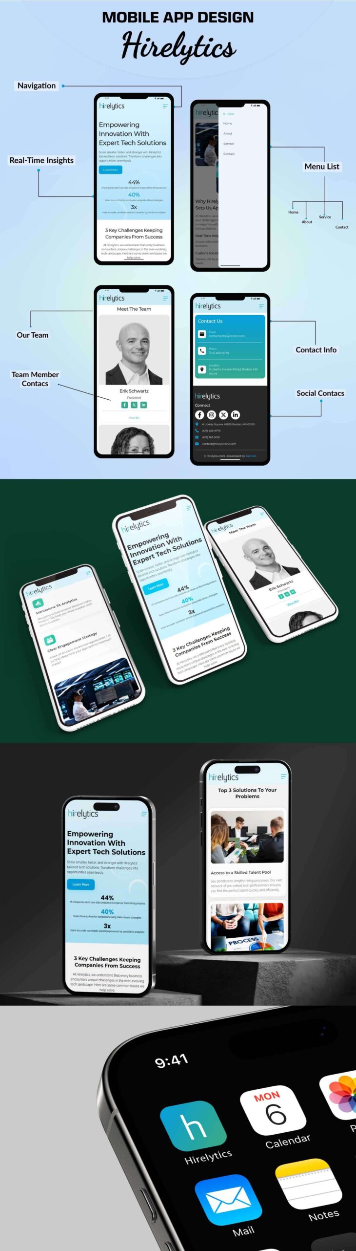 iOS and Android Mobile Apps Design and Development Portfolio of Hirelytics