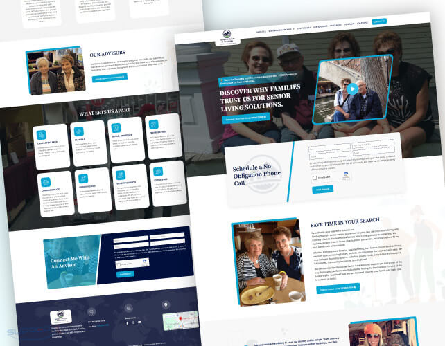 Senior Care Landing Page UI/UX Design and Development