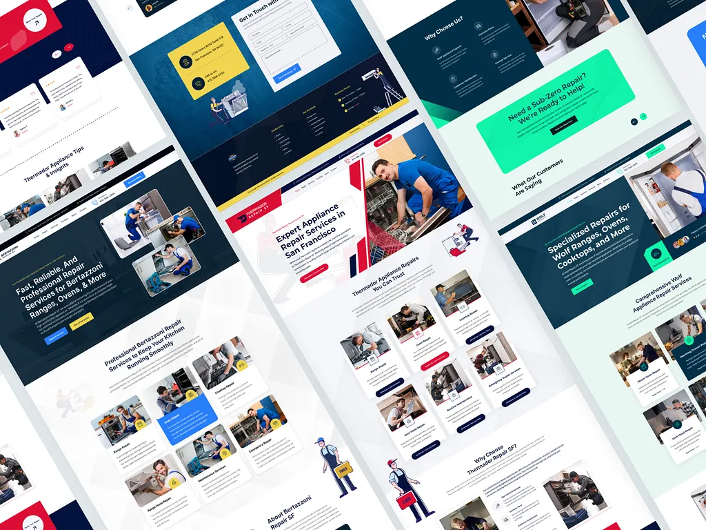 Portfolio of Repair Website UI:UX design and Development